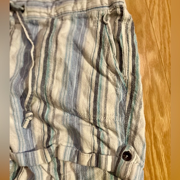 James Per-Se Striped Modal Shorts Elastic Waistband Blue & White Size Large - Picture 6 of 10